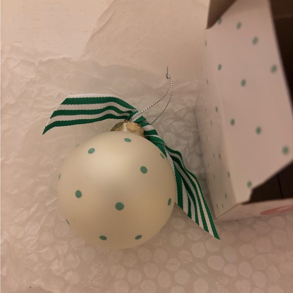 🆕 Special Teacher Glass Ornament with green striped Bow by Coton Colors - Picture 3 of 4